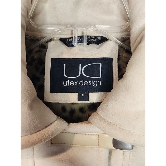 Utex Design Faux Micro Suede/Fur Leopard Print Interior Jacket Size Small (READ) - Picture 3 of 7